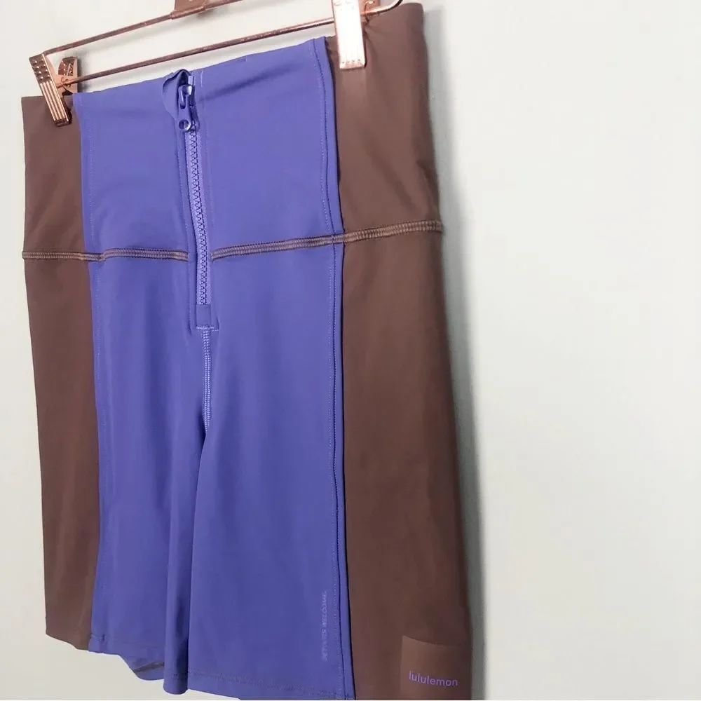 LULULEMON | Hike to Swim 6” Bike Shorts Purple & Brown Women’s Size S/M
